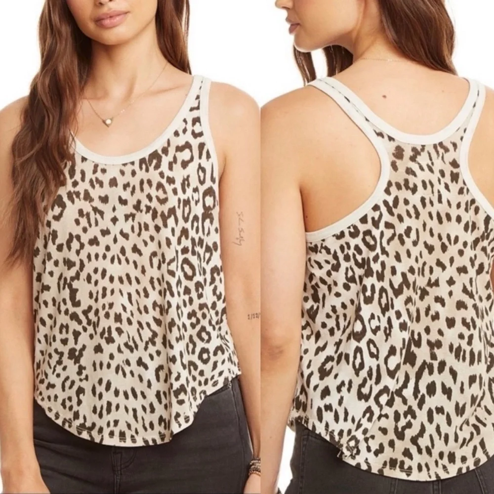 Chaser Racer Back Tank Animal Leopard Cheetah Print Maxine Sz S